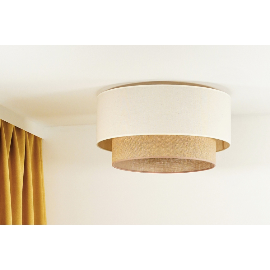 Duolla - Plafón BOHO 1xE27/15W/230V diá. 45 cm beige/marrón