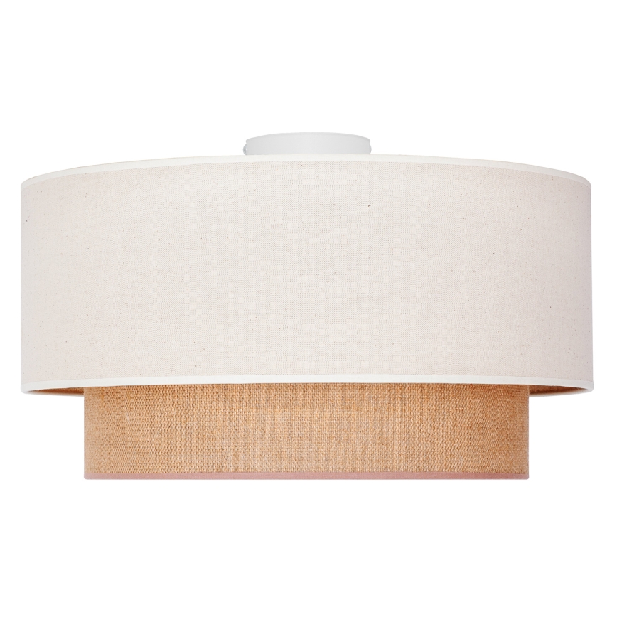 Duolla - Plafón BOHO 1xE27/15W/230V diá. 45 cm beige/marrón
