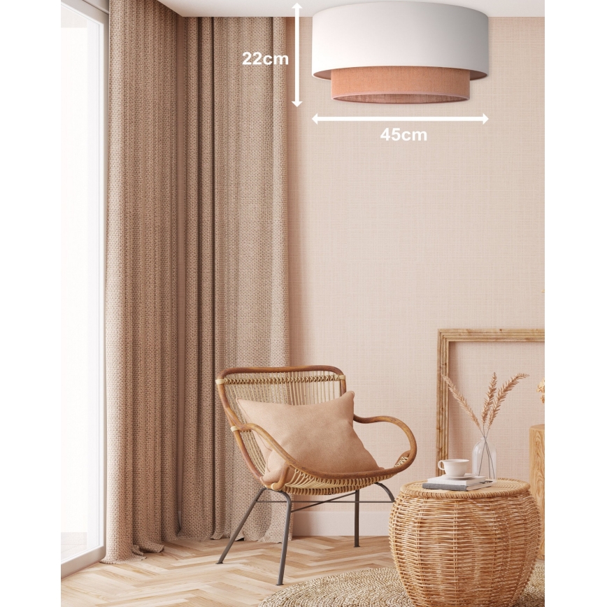 Duolla - Plafón BOHO 1xE27/15W/230V diá. 45 cm beige/marrón