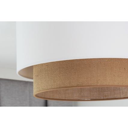 Duolla - Plafón BOHO 1xE27/15W/230V diá. 45 cm blanco/marrón