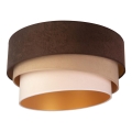 Duolla - Plafón DEVON 1xE27/40W/230V diá. 45 cm marrón/beige