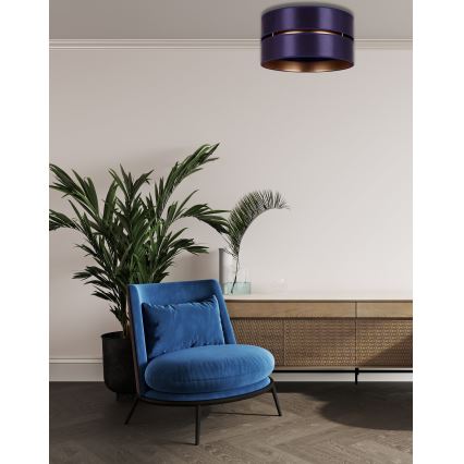 Duolla - Plafón DUO 1xE27/15W/230V diá. 40 cm azul/dorado