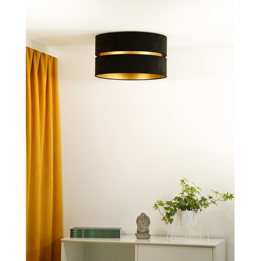 Duolla - Plafón DUO 1xE27/40W/230V diá. 40 cm negro/dorado