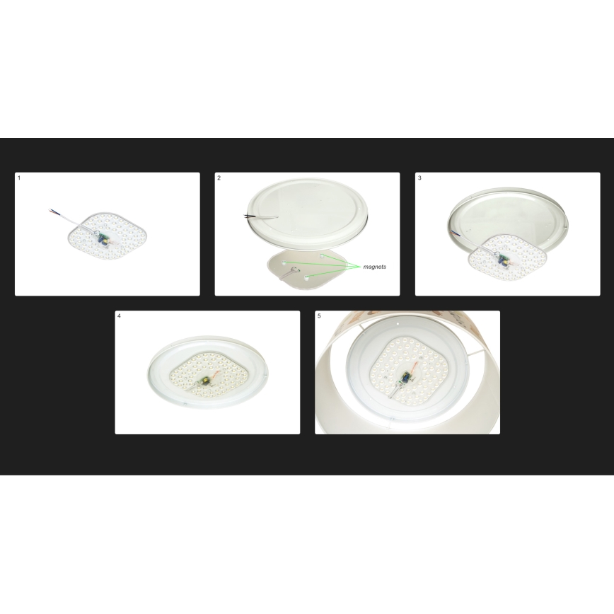 Duolla - Plafón LED CORTINA LED/26W/230V diá. 30 cm 4000K color crema