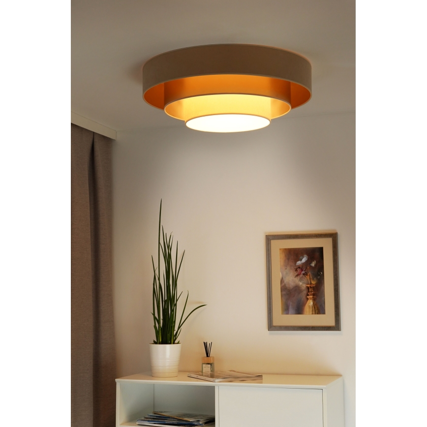 Duolla - Plafón LED LUNETA LED/26W/230V diá. 60 cm 4000K beige/dorado/color crema