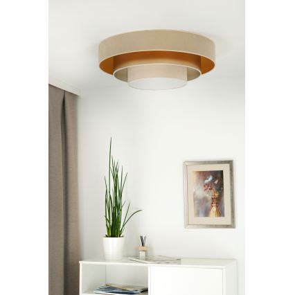 Duolla - Plafón LED LUNETA LED/26W/230V diá. 60 cm 4000K beige/dorado/color crema
