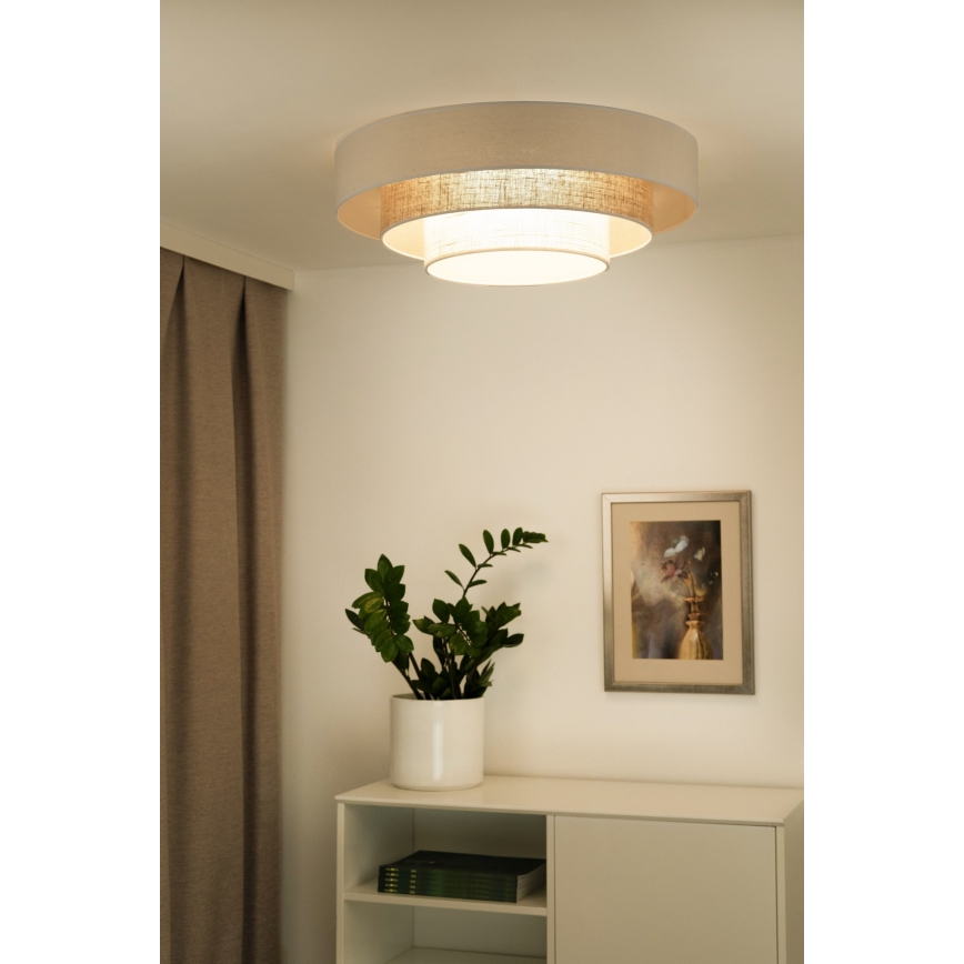 Duolla - Plafón LED LUNETA LED/26W/230V diá. 60 cm 4000K color crema/marrón