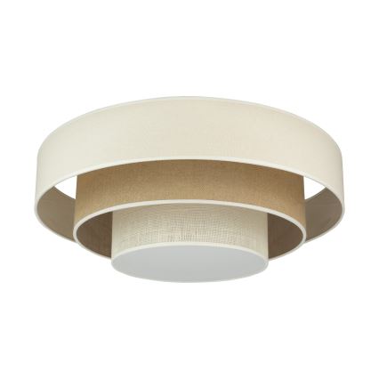 Duolla - Plafón LED LUNETA LED/26W/230V diá. 60 cm 4000K color crema/marrón