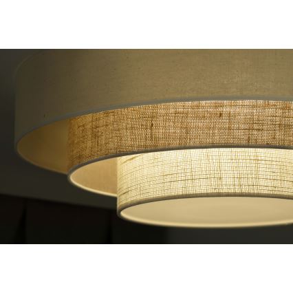 Duolla - Plafón LED LUNETA LED/26W/230V diá. 60 cm 4000K color crema/marrón