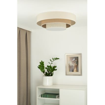 Duolla - Plafón LED LUNETA LED/26W/230V diá. 60 cm 4000K color crema/marrón