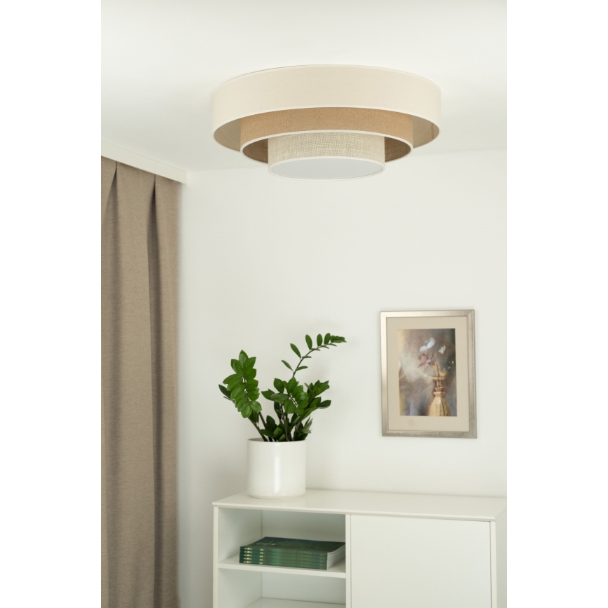 Duolla - Plafón LED LUNETA LED/26W/230V diá. 60 cm 4000K color crema/marrón