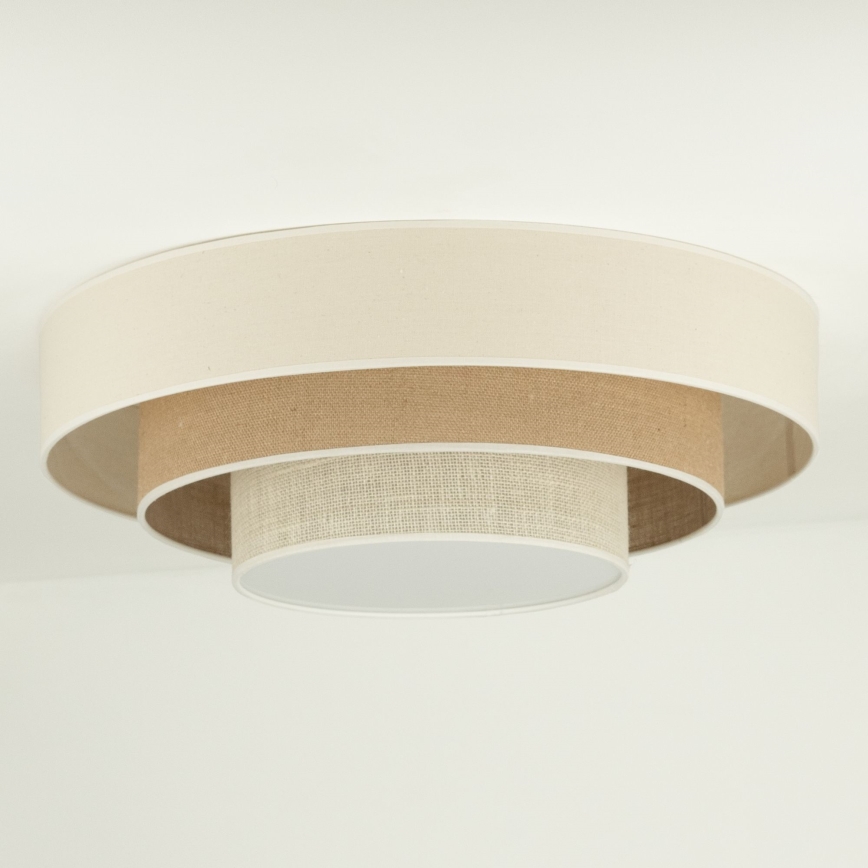 Duolla - Plafón LED LUNETA LED/26W/230V diá. 60 cm 4000K color crema/marrón