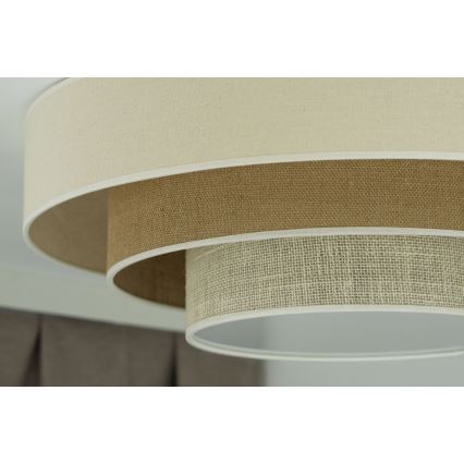 Duolla - Plafón LED LUNETA LED/26W/230V diá. 60 cm 4000K color crema/marrón