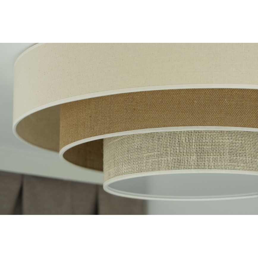 Duolla - Plafón LED LUNETA LED/26W/230V diá. 60 cm 4000K color crema/marrón