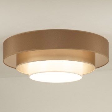 Duolla - Plafón LED LUNETA LED/26W/230V diá. 60 cm 4000K marrón/dorado/blanco