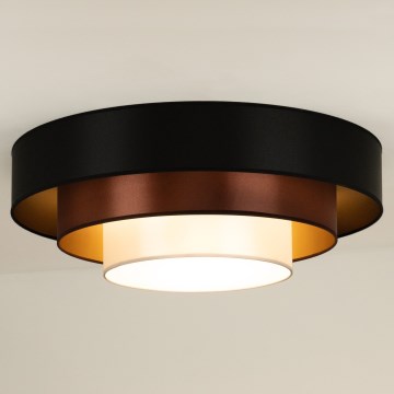 Duolla - Plafón LED LUNETA LED/26W/230V diá. 60 cm 4000K negro/cobre/blanco