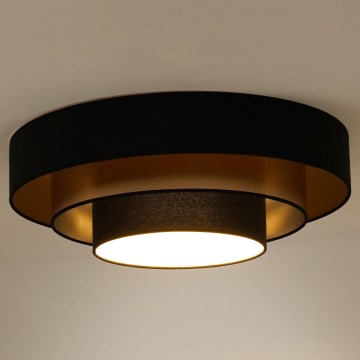 Duolla - Plafón LED LUNETA LED/26W/230V diá. 60 cm 4000K negro/dorado