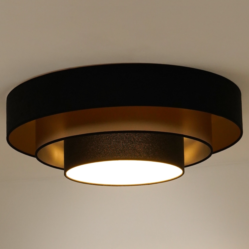 Duolla - Plafón LED LUNETA LED/26W/230V diá. 60 cm 4000K negro/dorado