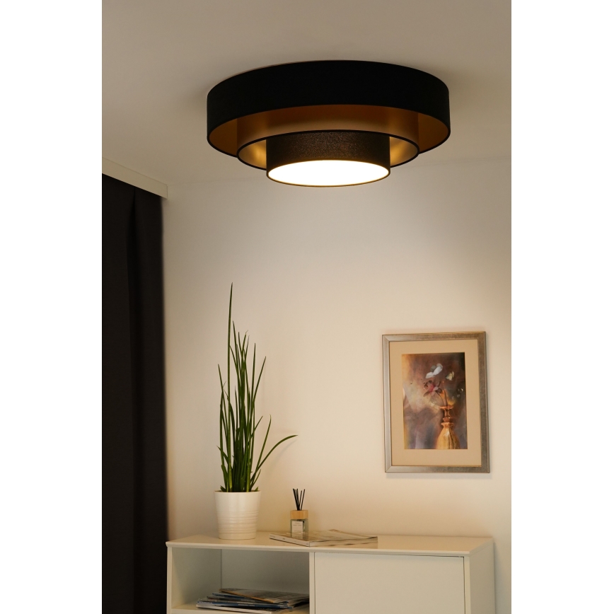 Duolla - Plafón LED LUNETA LED/26W/230V diá. 60 cm 4000K negro/dorado