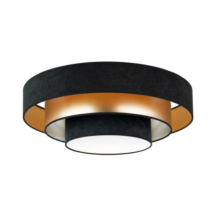 Duolla - Plafón LED LUNETA LED/26W/230V diá. 60 cm 4000K negro/dorado