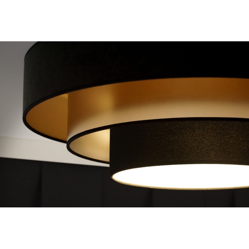 Duolla - Plafón LED LUNETA LED/26W/230V diá. 60 cm 4000K negro/dorado