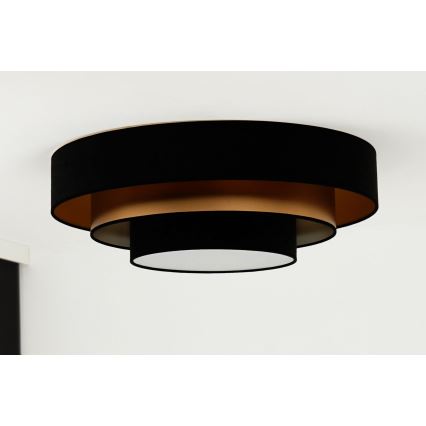 Duolla - Plafón LED LUNETA LED/26W/230V diá. 60 cm 4000K negro/dorado