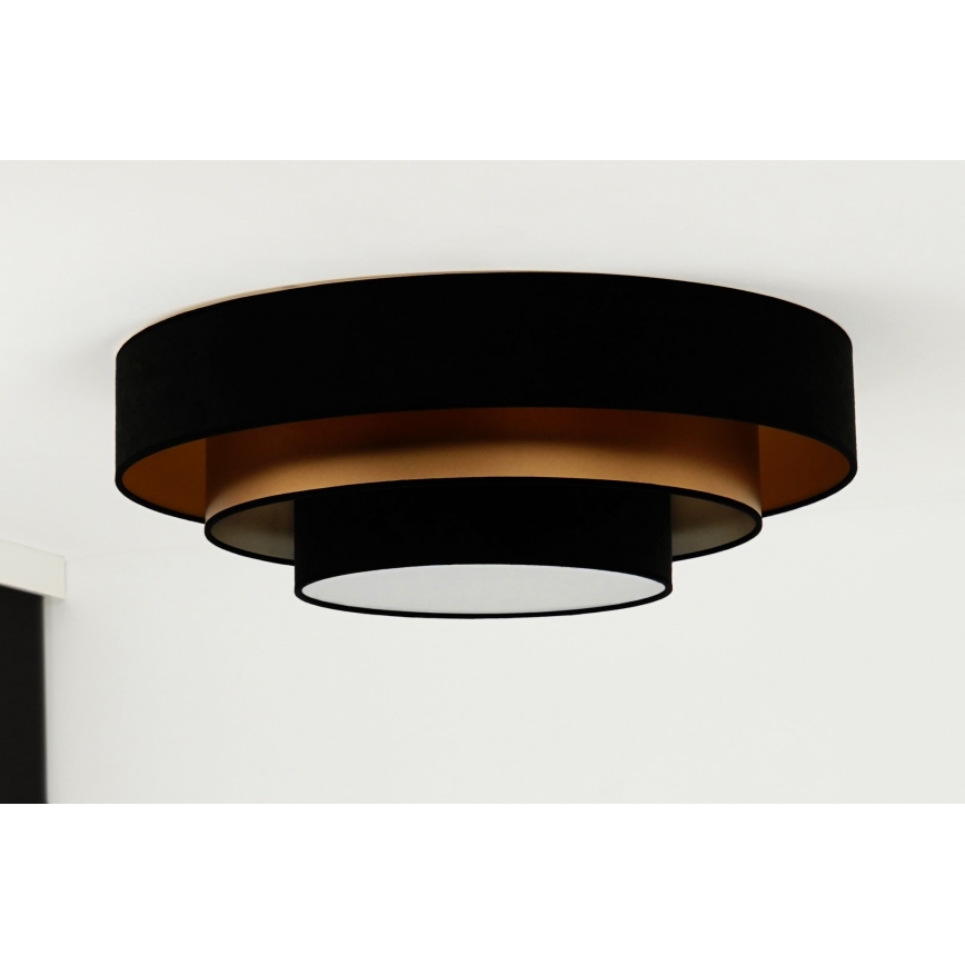 Duolla - Plafón LED LUNETA LED/26W/230V diá. 60 cm 4000K negro/dorado