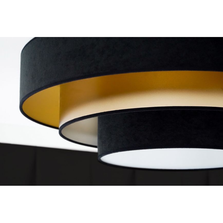 Duolla - Plafón LED LUNETA LED/26W/230V diá. 60 cm 4000K negro/dorado