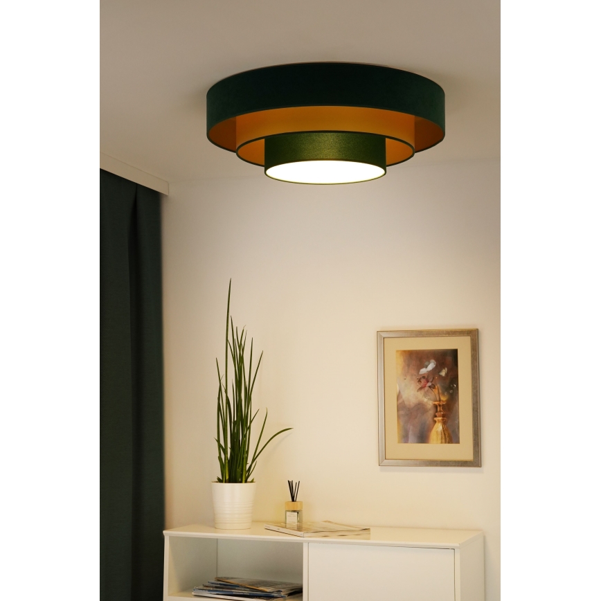 Duolla - Plafón LED LUNETA LED/26W/230V diá. 60 cm 4000K Verde/dorado