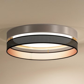 Duolla - Plafón LED ROLLER DUO SHINY LED/24W/230V diá. 45 cm plata/negro