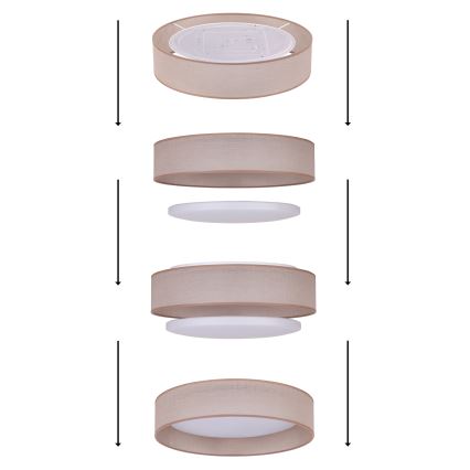 Duolla - Plafón LED ROLLER LED/24W/230V d. 45 cm gris claro
