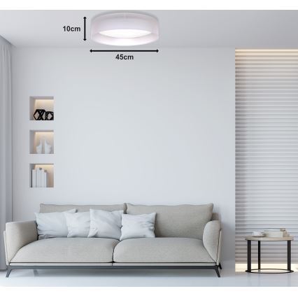 Duolla - Plafón LED ROLLER LED/24W/230V d. 45 cm gris claro