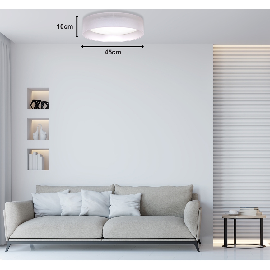 Duolla - Plafón LED ROLLER LED/24W/230V d. 45 cm gris claro