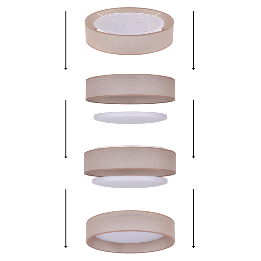 Duolla - Plafón LED ROLLER LED/24W/230V diá. 45 cm antracita