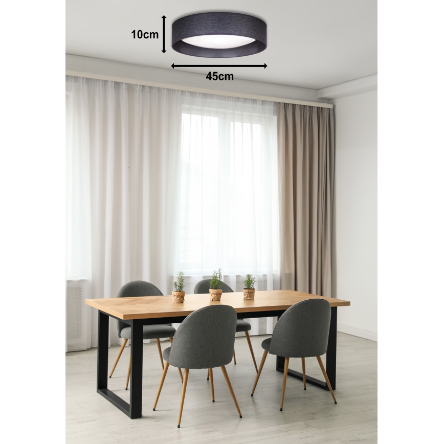 Duolla - Plafón LED ROLLER LED/24W/230V diá. 45 cm antracita