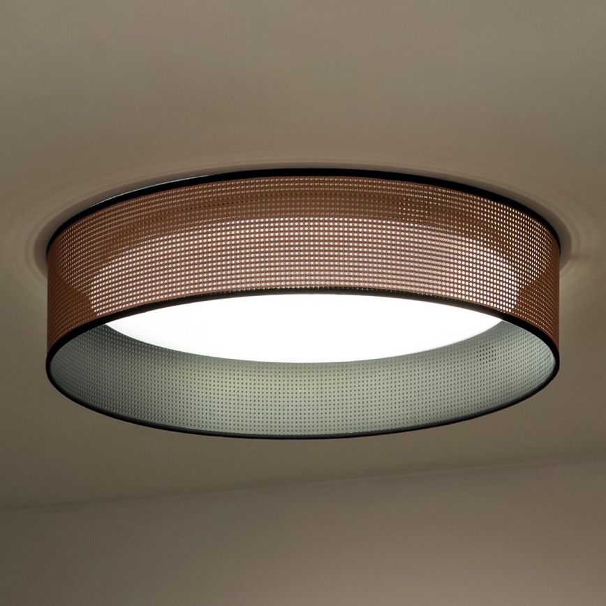 Duolla - Plafón LED ROLLER LED/24W/230V diá. 45 cm cobre/negro