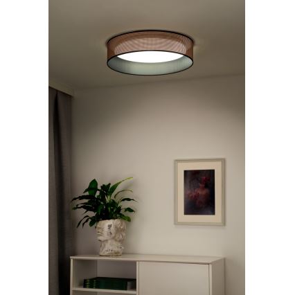 Duolla - Plafón LED ROLLER LED/24W/230V diá. 45 cm cobre/negro