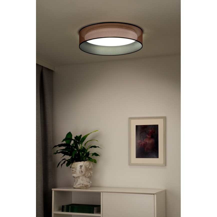 Duolla - Plafón LED ROLLER LED/24W/230V diá. 45 cm cobre/negro