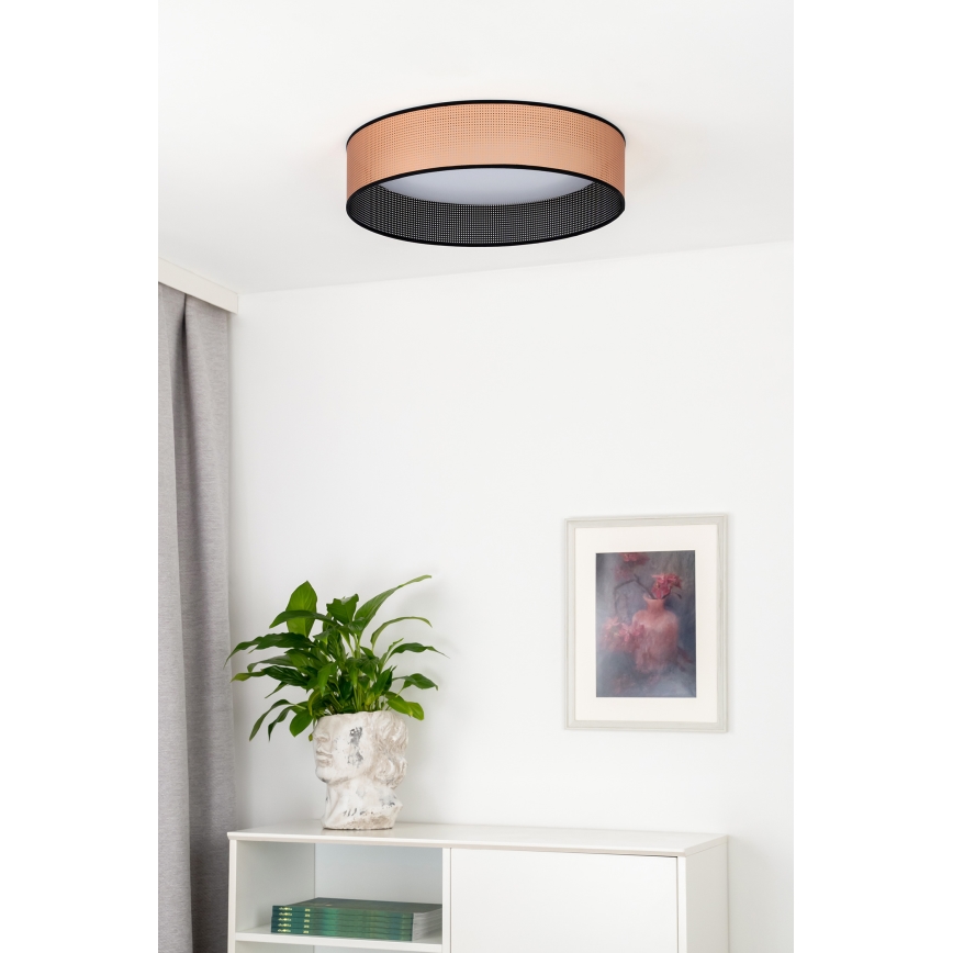 Duolla - Plafón LED ROLLER LED/24W/230V diá. 45 cm cobre/negro
