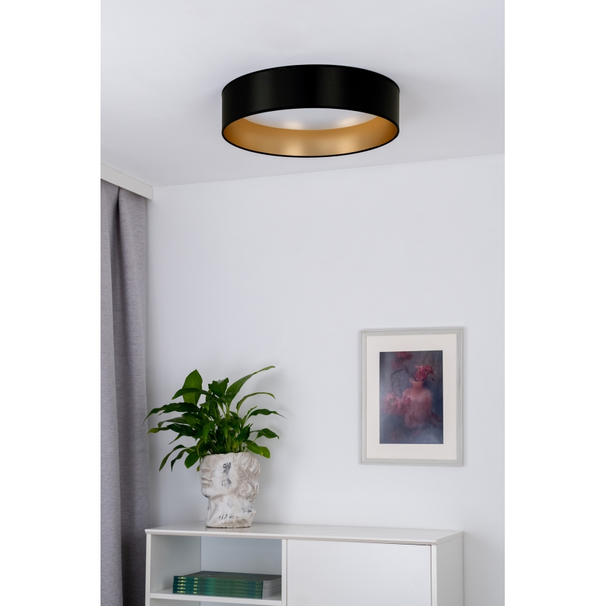 Duolla - Plafón LED ROLLER LED/24W/230V diá. 45 cm negro/dorado