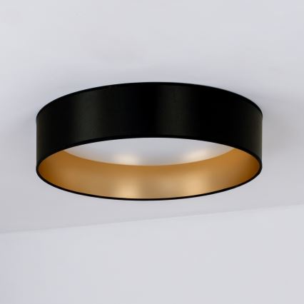 Duolla - Plafón LED ROLLER LED/24W/230V diá. 45 cm negro/dorado