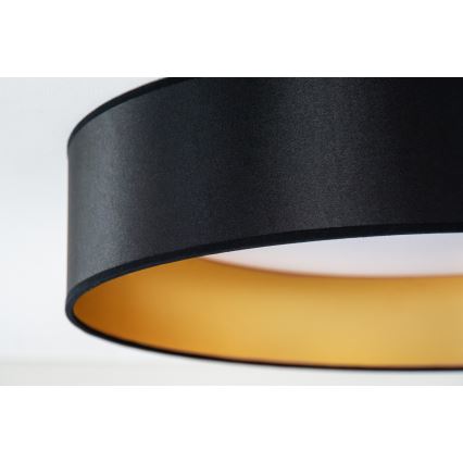 Duolla - Plafón LED ROLLER LED/24W/230V diá. 45 cm negro/dorado