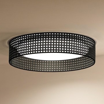 Duolla - Plafón LED ROLLER RATTAN LED/24W/230V diá. 45 cm negro