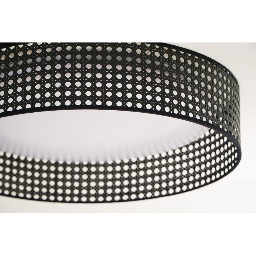 Duolla - Plafón LED ROLLER RATTAN LED/24W/230V diá. 45 cm negro