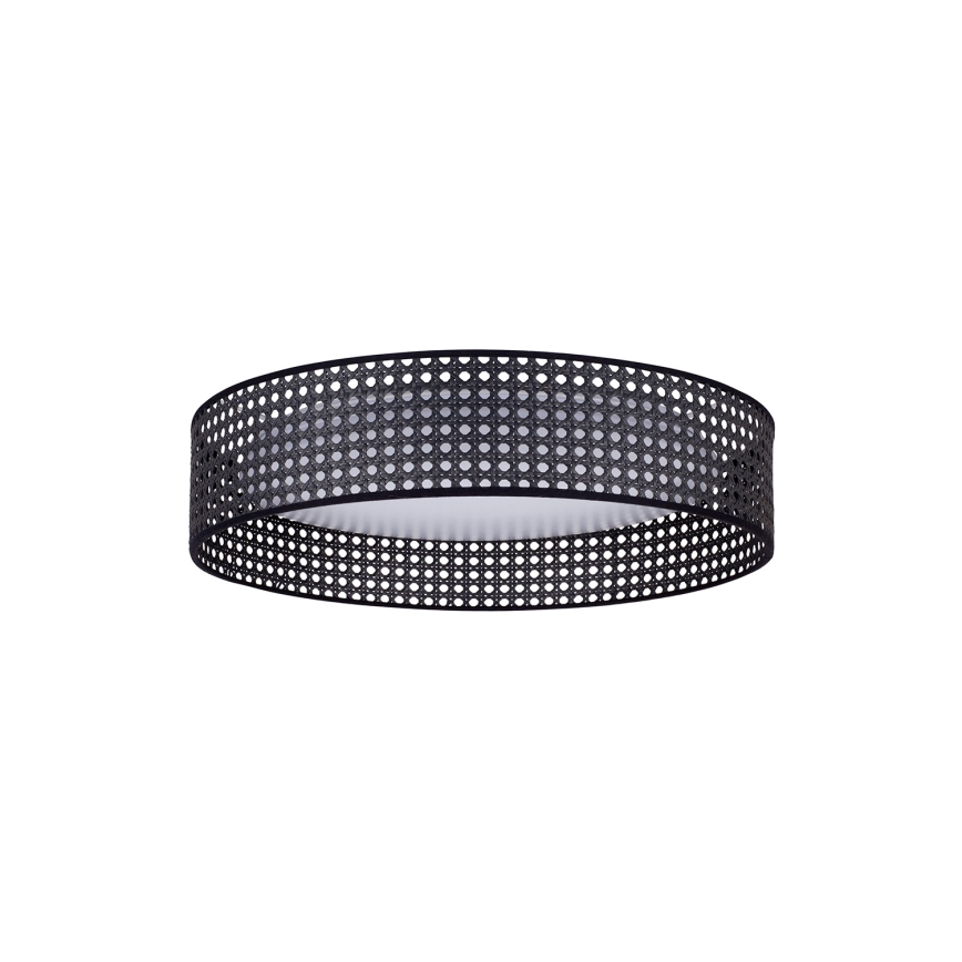 Duolla - Plafón LED ROLLER RATTAN LED/24W/230V diá. 45 cm negro