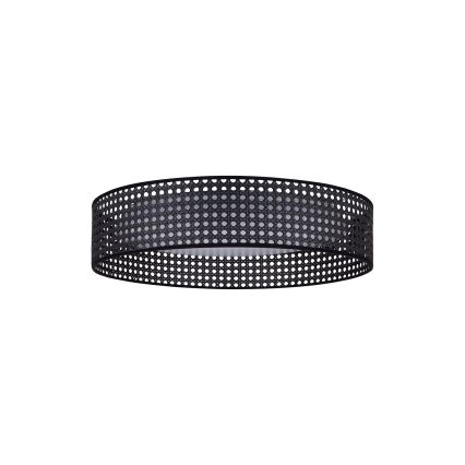 Duolla - Plafón LED ROLLER RATTAN LED/24W/230V diá. 45 cm negro