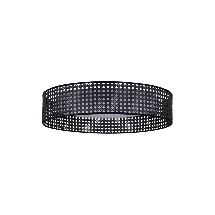 Duolla - Plafón LED ROLLER RATTAN LED/24W/230V diá. 45 cm negro