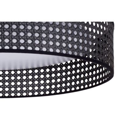 Duolla - Plafón LED ROLLER RATTAN LED/24W/230V diá. 45 cm negro