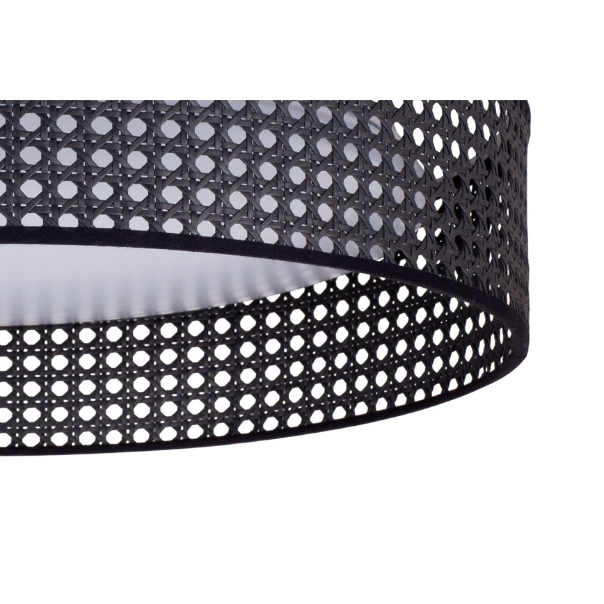 Duolla - Plafón LED ROLLER RATTAN LED/24W/230V diá. 45 cm negro