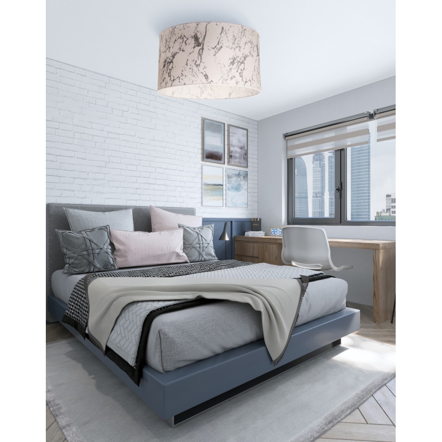 Duolla - Plafón MARBLE 1xE27/40W/230V diá. 45 cm blanco/gris